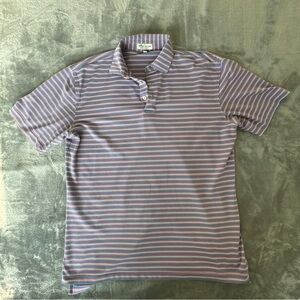 Peter Millar Summer Comfort Men’s Medium Golf Polo Red Blue Stripe